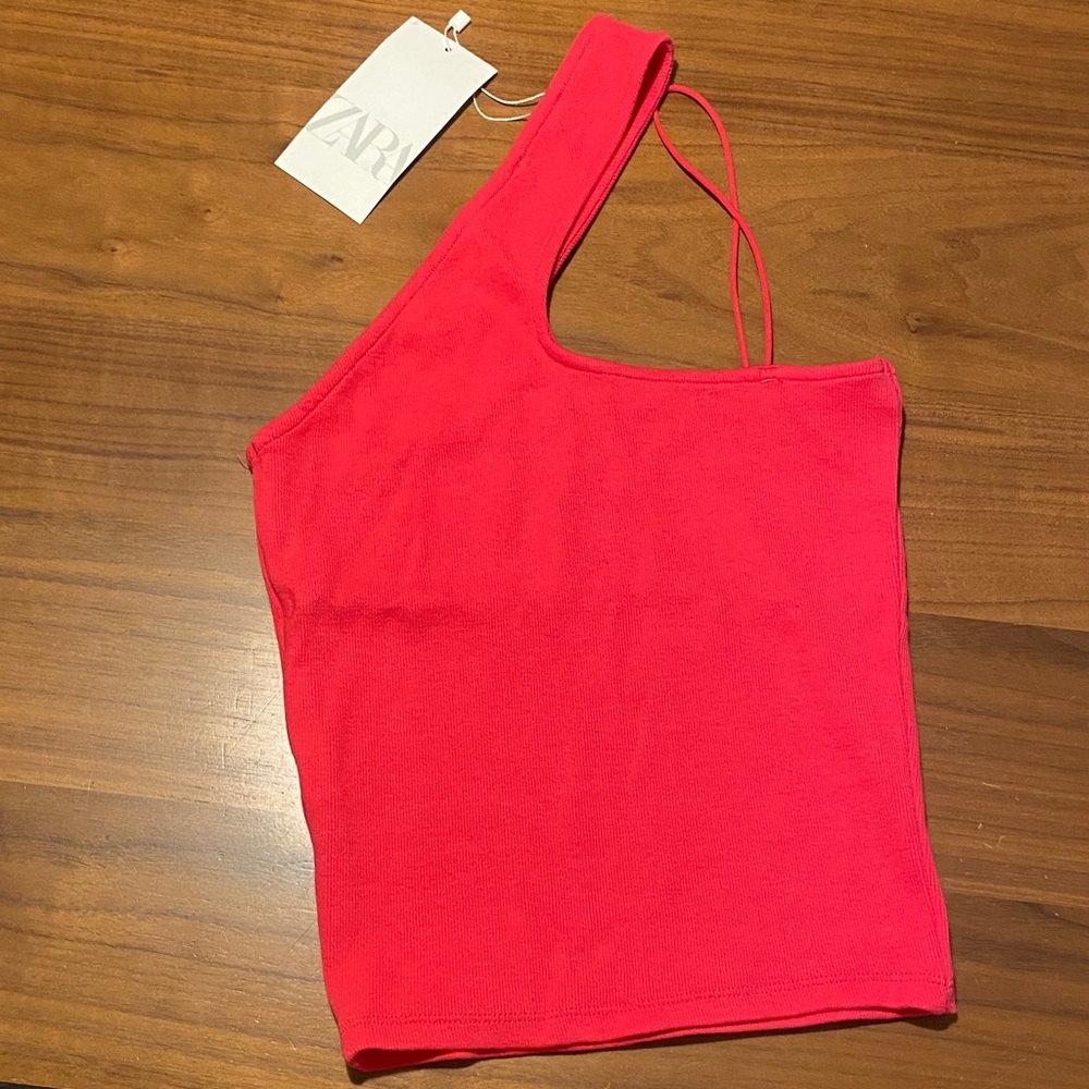 Pink Asymmetrical Tank Top - Picture 4 of 4